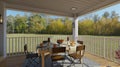 Cozy porch in a country house 3d illustration