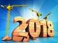 3d bricks 2018 year sign