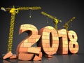 3d bricks 2018 year sign