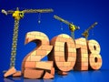 3d bricks 2018 year sign