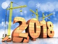 3d bricks 2018 year sign