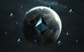 3D illustration of Cryptocurrencies and blockchain technology of digital money around the world. Bitcoin and Ethereum. Elements of