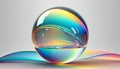 3d illustration of crystal ball with rainbow reflection on a white background Royalty Free Stock Photo