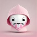 3D illustration of cute anonymous character with mask. Concept of hacker, ninja assassin, thief, or money heist. Cybersecurity,