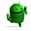 3D-illustration of a cute and crazy cartoon android. isolated rendering object