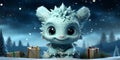3d illustration of a cute dragon radiating warmth and friendliness