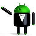 3D-illustration of a cute and funny cartoon android pointing somewhere. isolated rendering object