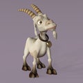 3D-illustration of a cute and funny cartoon goat wondering. isolated rendering object