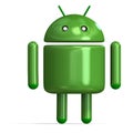 3D-illustration of a cute and funny rubber cartoon android. isolated rendering object