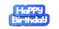 3d illustration of cute Happy birthday card design. Royalty Free Stock Photo