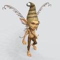 3d-illustration of a cute pixy gnome with a funny hat