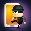 Cyber thief, hacker 2d illustration