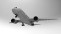 3d illustration, 3d render. 3D image. Airplane, airport, Boeing.