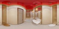 3d illustration 360 degrees panorama bathroom