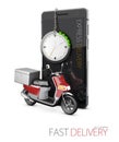 3d Illustration of Delivery ride scooter motorcycle service, Order, Fast and Free Transport