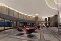 3d illustration of a deluxe hotel lobby