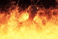 3D Illustration Demon Woman Burns In A Hellfire Royalty Free Stock Photo