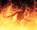 3D Illustration Demon Woman Burns In A Hellfire Royalty Free Stock Photo