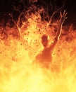 3D Illustration Demon Woman Burns In A Hellfire Royalty Free Stock Photo