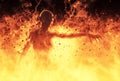 3D Illustration Demon Woman Burns In A Hellfire Royalty Free Stock Photo