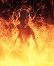 3D Illustration Demon Woman Burns In A Hellfire Royalty Free Stock Photo