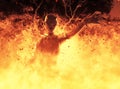 3D Illustration Demon Woman Burns In A Hellfire Royalty Free Stock Photo