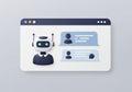 A 3D illustration depicting a chatbot interaction within a web Royalty Free Stock Photo