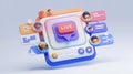 3D Illustration of a Live Stream on a Smartphone with Chat Comments and Users AI generated.