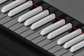3d illustration digital piano or synthesizer with inverted colored keys Royalty Free Stock Photo