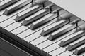 3d illustration digital piano or synthesizer made of metal Royalty Free Stock Photo