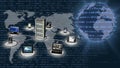 3D illustration. Digital world. Global connection Royalty Free Stock Photo