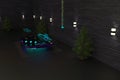 Showcasing a 3D render diorama table with autonomous shipping, self-driving cars and a delivery drone utilizing the new 5G network