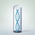 3d illustration of DNA helix in test tube.