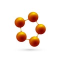 3D illustration dna,molecule, atom.