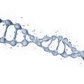 3d illustration of DNA molecule model from water.