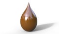 3d illustration of dripping chocolate drop concept