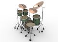 3d illustration of drum set.