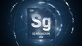Dubnium as Element 105 of the Periodic Table 3D illustration on blue background