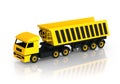 3d illustration dump truck semitrailer heavy truck. 3d icons for the site