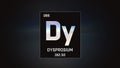 Dysprosium as Element 66 of the Periodic Table 3D illustration on grey background Royalty Free Stock Photo
