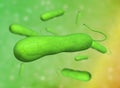 3D illustration of E coli Bacteria. vibrios type category