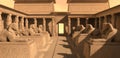 Egyptian temple in the desert 3d illustration