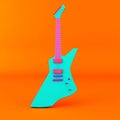 3D Illustration Of Electric Guitar On Orange Background Royalty Free Stock Photo