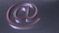 3D Illustration.at email sign brushed metal with red edge Royalty Free Stock Photo