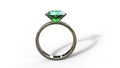 3d illustration of an emerald ring