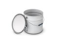 3d Illustration of Empty Bucket, isolated white