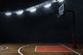 3d illustration empty dark professional basketball court arena at night backgrounds Royalty Free Stock Photo