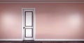 3d illustration. Empty pink wall with door Royalty Free Stock Photo