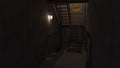 3d-illustration of an empty and scary nucelar facility corridor