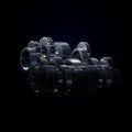 3d illustration of engine gear wheels, closeup view Royalty Free Stock Photo